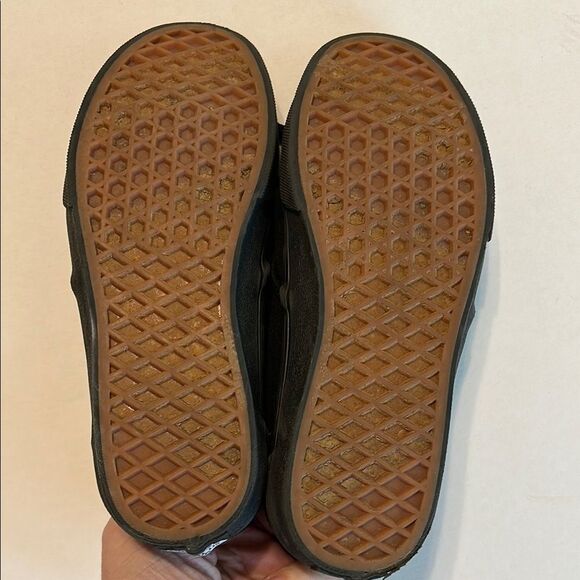 VANS Off The Wall Black Canvas Skateboarding Sneakers Lace Up Size 4.5 Youth - Picture 9 of 10